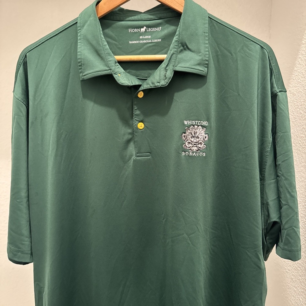 Men's 2XL Horn Legend Whistling Straits Golf Top 100 Performance Golf Polo Shirt